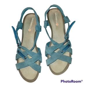 Merrell* Revalli Cross Sandal* Suede Upper* Blue* Sz 10